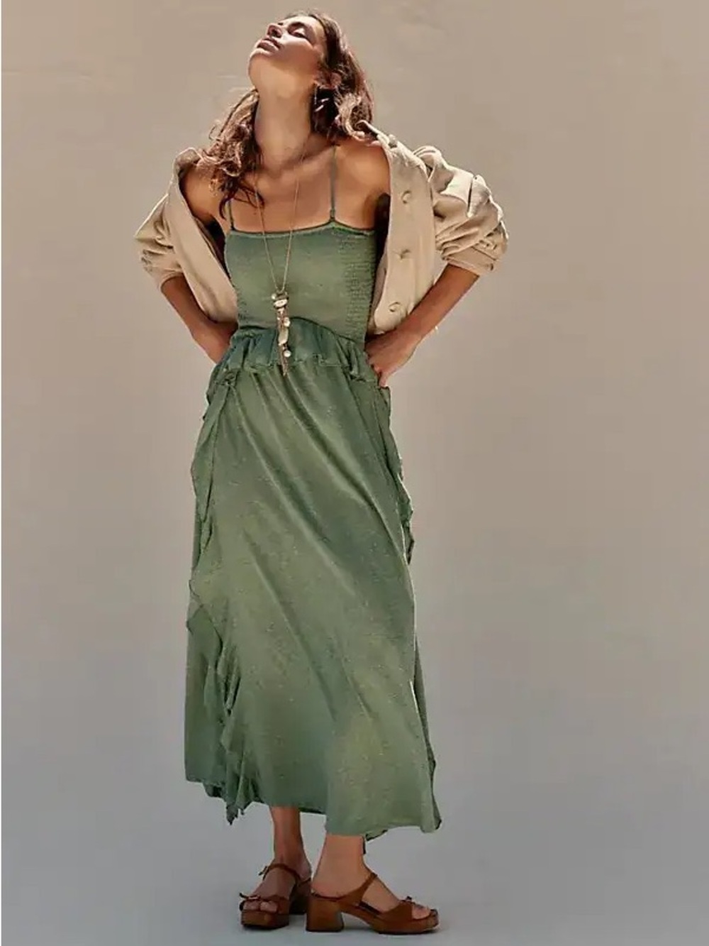 FREE PEOPLE Myra Maxi Dress Green
